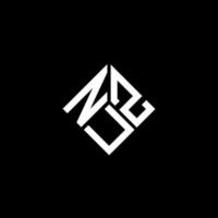 Nuz-Brief-Logo-Design auf schwarzem Hintergrund. nuz kreative Initialen schreiben Logo-Konzept. Nuz-Buchstaben-Design. vektor