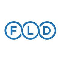 fld-Brief-Logo-Design auf schwarzem Hintergrund. fld kreative Initialen schreiben Logo-Konzept. Fld-Briefgestaltung. vektor