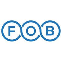 Fob-Brief-Logo-Design auf schwarzem Hintergrund. fob kreative initialen schreiben logokonzept. Fob-Buchstaben-Design. vektor