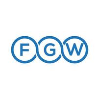 fgw-Buchstaben-Logo-Design auf schwarzem Hintergrund. fgw kreative Initialen schreiben Logo-Konzept. fgw Briefgestaltung. vektor