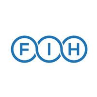 fih brev logotyp design på svart bakgrund. fih kreativa initialer brev logotyp koncept. fih bokstavsdesign. vektor