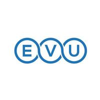 evu-Brief-Logo-Design auf schwarzem Hintergrund. evu kreative Initialen schreiben Logo-Konzept. evu Briefgestaltung. vektor