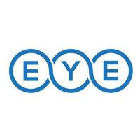 Augenbuchstabe-Logodesign auf schwarzem Hintergrund. Auge kreative Initialen Brief Logokonzept. Augenbuchstaben-Design. vektor