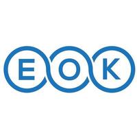 eok-Buchstaben-Logo-Design auf schwarzem Hintergrund. eok kreative Initialen schreiben Logo-Konzept. eok Briefgestaltung. vektor
