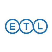 ETL-Brief-Logo-Design auf schwarzem Hintergrund. etl kreative Initialen schreiben Logo-Konzept. etl Briefgestaltung. vektor