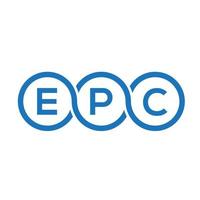 EPC-Brief-Logo-Design auf schwarzem Hintergrund. epc kreative Initialen schreiben Logo-Konzept. EPC-Briefgestaltung. vektor