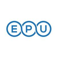 epu brev logotyp design på svart bakgrund. epu kreativa initialer brev logotyp koncept. epu brev design. vektor