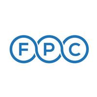 fpc-Brief-Logo-Design auf schwarzem Hintergrund. fpc kreative Initialen schreiben Logo-Konzept. fpc Briefgestaltung. vektor