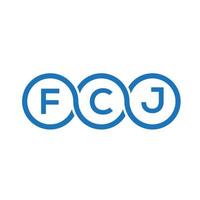 FCJ-Brief-Logo-Design auf schwarzem Hintergrund. FCJ kreatives Initialen-Buchstaben-Logo-Konzept. FCJ Briefgestaltung. vektor
