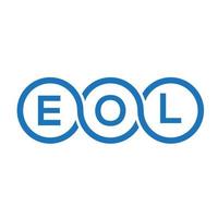 EOL-Brief-Logo-Design auf schwarzem Hintergrund. eol kreative Initialen schreiben Logo-Konzept. eol Briefgestaltung. vektor