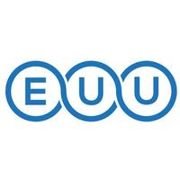 euu brev logotyp design på svart bakgrund. euu kreativa initialer brev logotyp koncept. euu bokstavsdesign. vektor