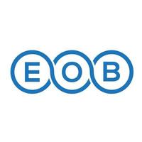 EOB-Brief-Logo-Design auf schwarzem Hintergrund. eob kreative Initialen schreiben Logo-Konzept. eob Briefgestaltung. vektor