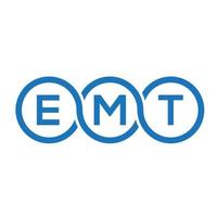 emt brev logotyp design på svart bakgrund. emt kreativa initialer brev logotyp koncept. emt brev design. vektor