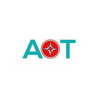 aot-Buchstaben-Logo-Design auf weißem Hintergrund. aot kreative Initialen schreiben Logo-Konzept. aot Briefgestaltung. vektor