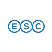 ESC-Brief-Logo-Design auf schwarzem Hintergrund. esc kreative Initialen schreiben Logo-Konzept. esc Briefgestaltung. vektor