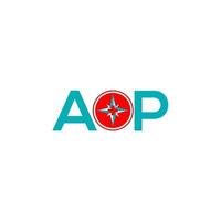 aop brev logotyp design på vit bakgrund. aop kreativa initialer bokstavslogotyp koncept. aop bokstav design. vektor