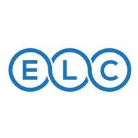 elc-Buchstaben-Logo-Design auf schwarzem Hintergrund. elc kreative Initialen schreiben Logo-Konzept. Elc-Buchstaben-Design. vektor
