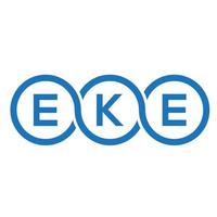 Eke-Brief-Logo-Design auf schwarzem Hintergrund. eke kreative Initialen schreiben Logo-Konzept. Eke-Briefgestaltung. vektor