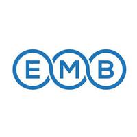 emb-Brief-Logo-Design auf schwarzem Hintergrund. kreative Initialen schreiben Logo-Konzept einbetten. Briefgestaltung einbetten. vektor