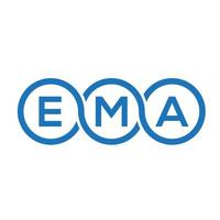 ema-Brief-Logo-Design auf schwarzem Hintergrund. ema kreative Initialen schreiben Logo-Konzept. ema-Briefgestaltung. vektor