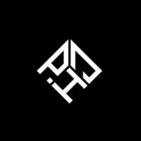 phj-Buchstaben-Logo-Design auf schwarzem Hintergrund. phj kreative Initialen schreiben Logo-Konzept. phj Briefgestaltung. vektor