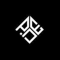 pde-Buchstaben-Logo-Design auf schwarzem Hintergrund. pde kreatives Initialen-Buchstaben-Logo-Konzept. pde Briefgestaltung. vektor