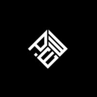 Pew-Brief-Logo-Design auf schwarzem Hintergrund. Pew kreative Initialen schreiben Logo-Konzept. Pew-Buchstaben-Design. vektor
