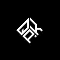 qpk-Brief-Logo-Design auf schwarzem Hintergrund. qpk kreative Initialen schreiben Logo-Konzept. qpk Briefgestaltung. vektor