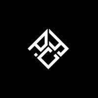 pcy-Buchstaben-Logo-Design auf schwarzem Hintergrund. pcy kreative Initialen schreiben Logo-Konzept. pcy-Briefgestaltung. vektor