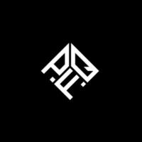 pfq-Brief-Logo-Design auf schwarzem Hintergrund. pfq kreative Initialen schreiben Logo-Konzept. pfq Briefgestaltung. vektor
