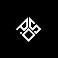 pos-Brief-Logo-Design auf schwarzem Hintergrund. pos kreative Initialen schreiben Logo-Konzept. pos Briefgestaltung. vektor