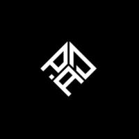 Pad-Buchstaben-Logo-Design auf schwarzem Hintergrund. Pad kreative Initialen schreiben Logo-Konzept. Pad-Buchstaben-Design. vektor