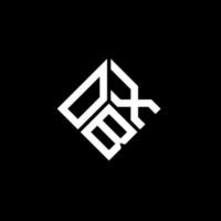 obx brev logotyp design på svart bakgrund. obx kreativa initialer brev logotyp koncept. obx bokstavsdesign. vektor