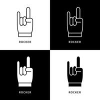 Rocker-Handgesten-Symbol-Logo. Metall-Finger-Vektor-Symbol-Illustration. Rock'n'Roll-Symbol vektor