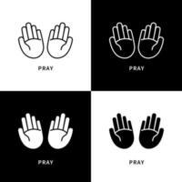 hand be gest ikon logotyp. be till gud vektor symbol illustration. bön symbol