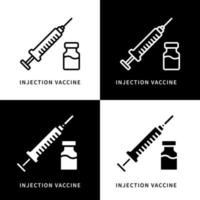 injektion vaccin ikon symbol illustration. spruta läkemedel medicinsk logotyp. medicin och sjukvård design vektor ikoner set
