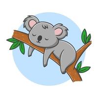 koala tierzeichnung cartoon. Beuteltier-Säugetier-Maskottchen-Vektorillustration. niedlicher charakter des dschungel-säugetiers vektor