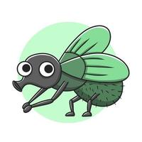 fliegen tier symbol niedlichen charakter. fliegende insektenmaskottchen-vektorillustration. zookinder zeichnen cartoon vektor