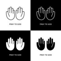 bete zu gott symbol logo. Gebet Handgeste Vektor Symbol Illustration. Anbetung glauben Religionssymbol