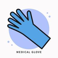 medicinsk handske ikonen tecknad. hand gest logotyp. hand skydd design vektor