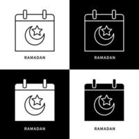Ramadan-Datum-Symbol-Logo. kalender muslimische vektor symbol illustration. islamisches Datums- und Monatssymbol