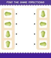 entsprechen den gleichen Richtungen von Chayote. Matching-Spiel. Lernspiel für Kinder und Kleinkinder im Vorschulalter vektor