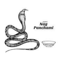 glad nag panchami indisk festival kort bakgrund vektor