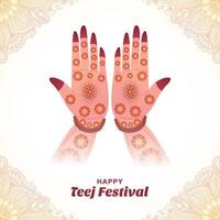 hariyali teej hinduiska festival gratulationskort bakgrund vektor