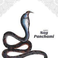 Happy Nag Panchami Indian Festival Kartenhintergrund vektor