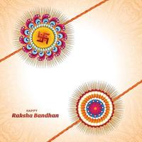 gratulationskort design med raksha bandhan firande bakgrund vektor