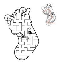 abstraktes Labyrinth. Spiel für Kinder. Puzzle für Kinder. Labyrinth Rätsel. den richtigen Weg finden. Arbeitsblatt Bildung. mit Antwort. Weihnachtsthema. vektor