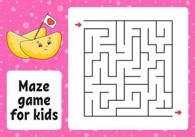 Labyrinthspiel für Kinder. lustiges labyrinth. Arbeitsblatt für Aktivitäten. Puzzle für Kinder. Cartoon-Stil. logisches Rätsel. Farbvektorillustration. vektor