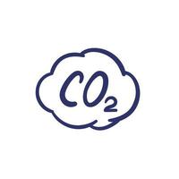 co2, kohlendioxidemissionen handgezeichnetes symbol vektor