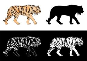 Gratis Tiger Silhouette Vector Set